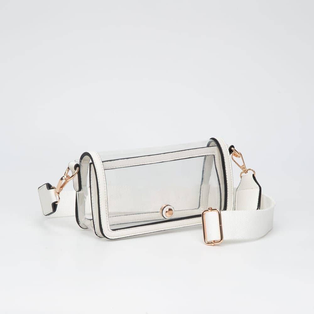 White Lindsay Clear Gameday Crossbody Bag
