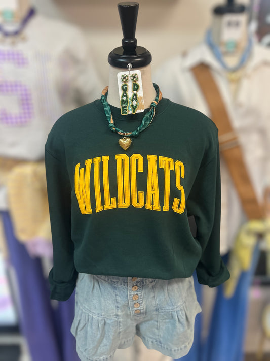 Varsity Arched Puff Wildcat Crewneck