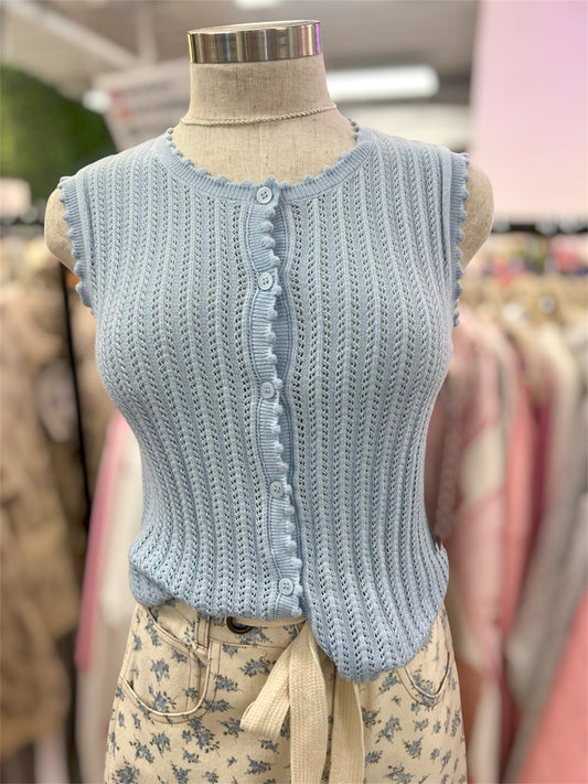 Baby Blue Sweet Crochet Top