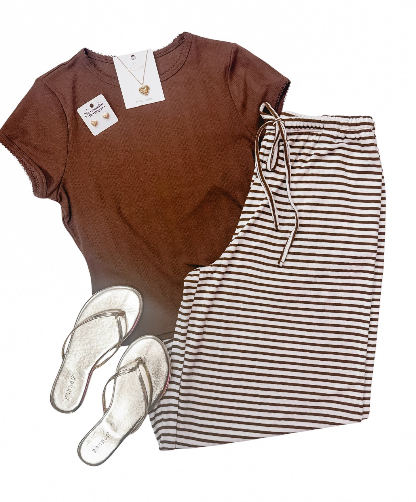 Chocolate Stipes Knit Pants