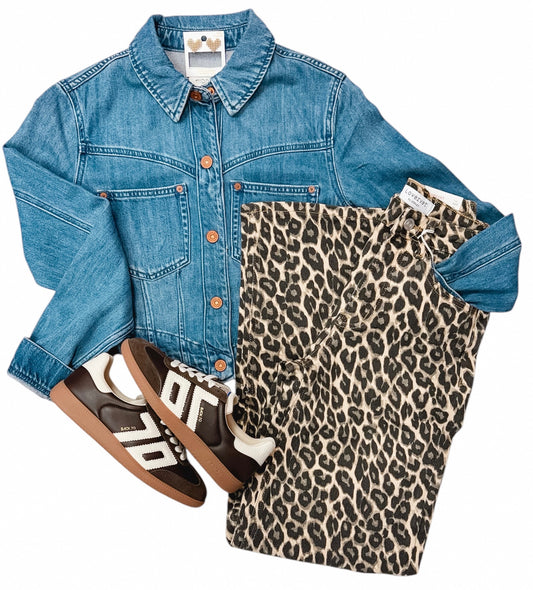 Rebel Medium Wash Super Soft Cropped Denim Jacket
