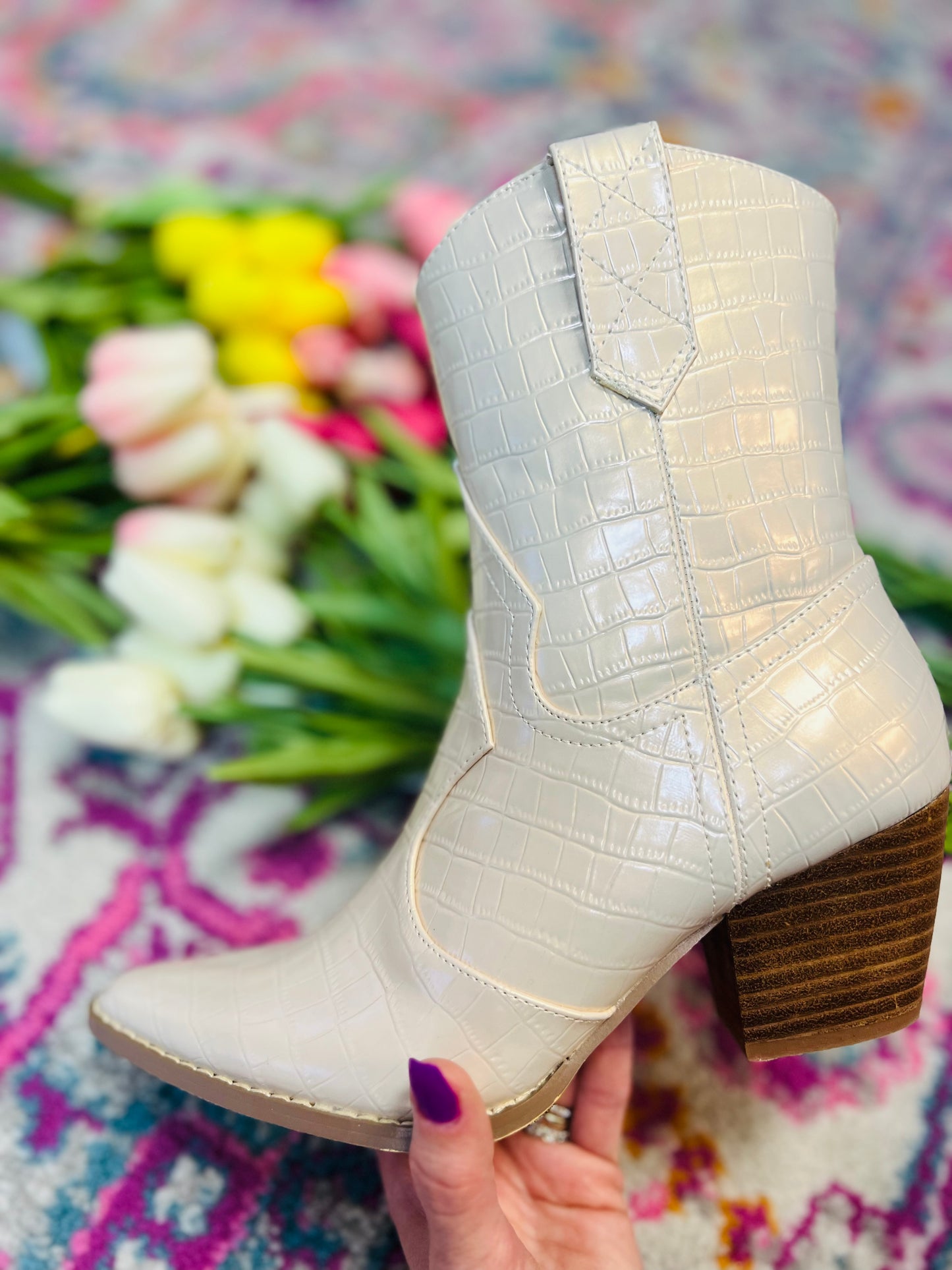 Bambi Pearl Croc Boot