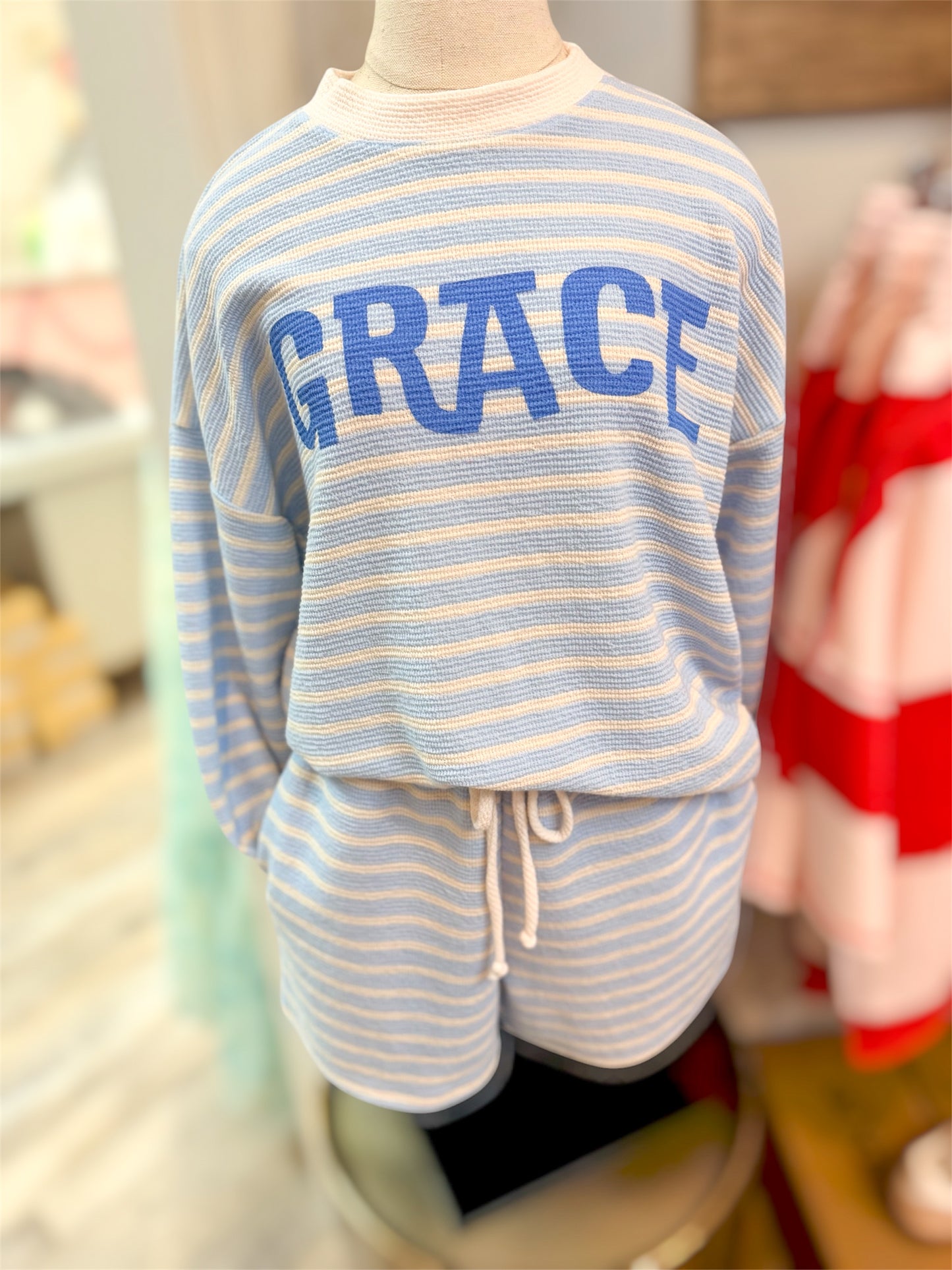 Blue Striped Cloud of Grace Set