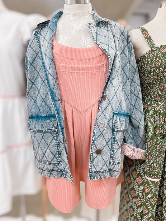 Jill Denim Quilted Blazer