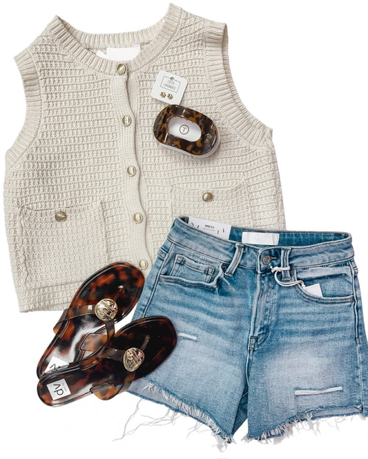 Cozy Nest Cream Knit Top