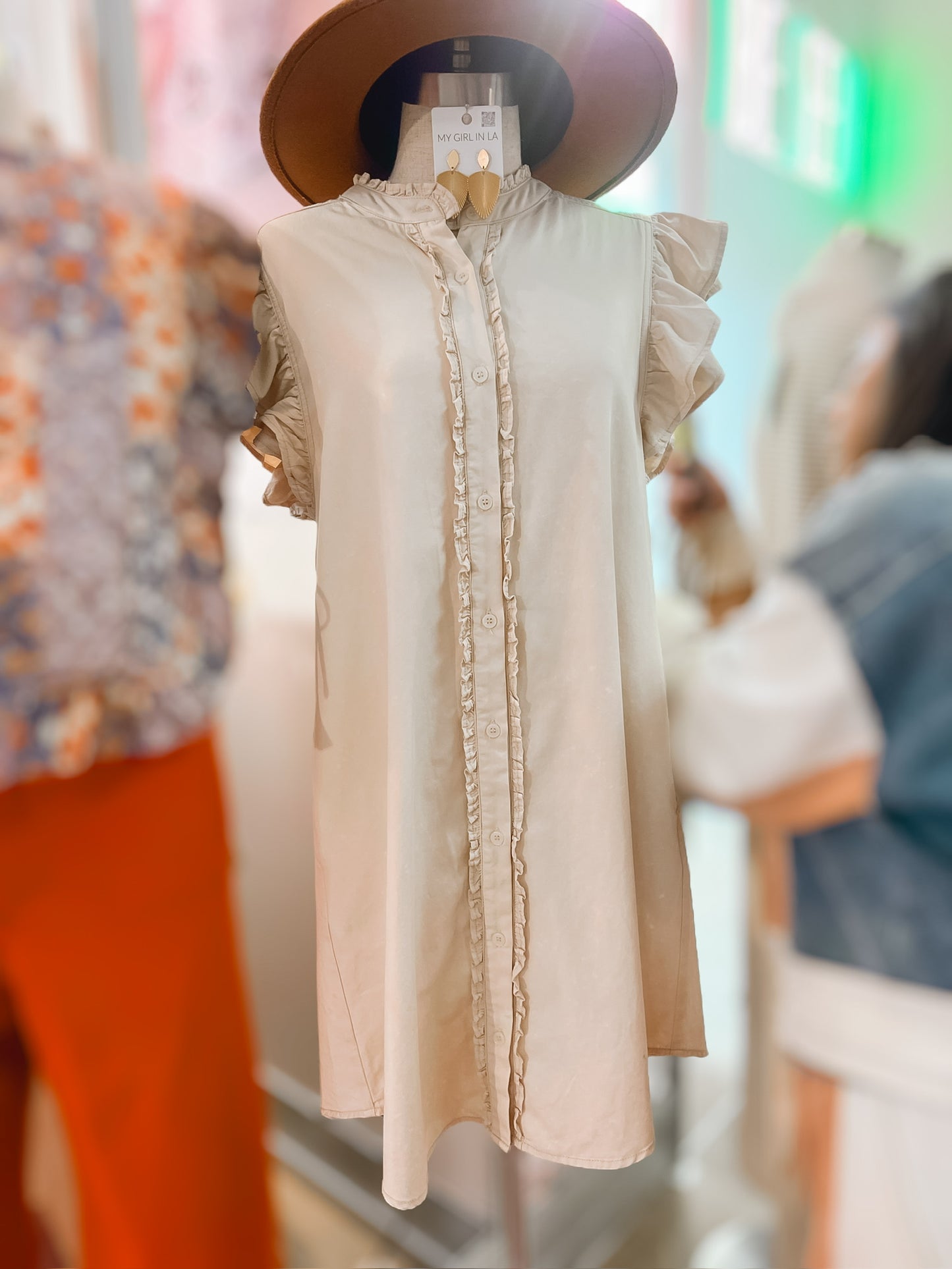 Coco Snow Washed Button Down Mini Dress