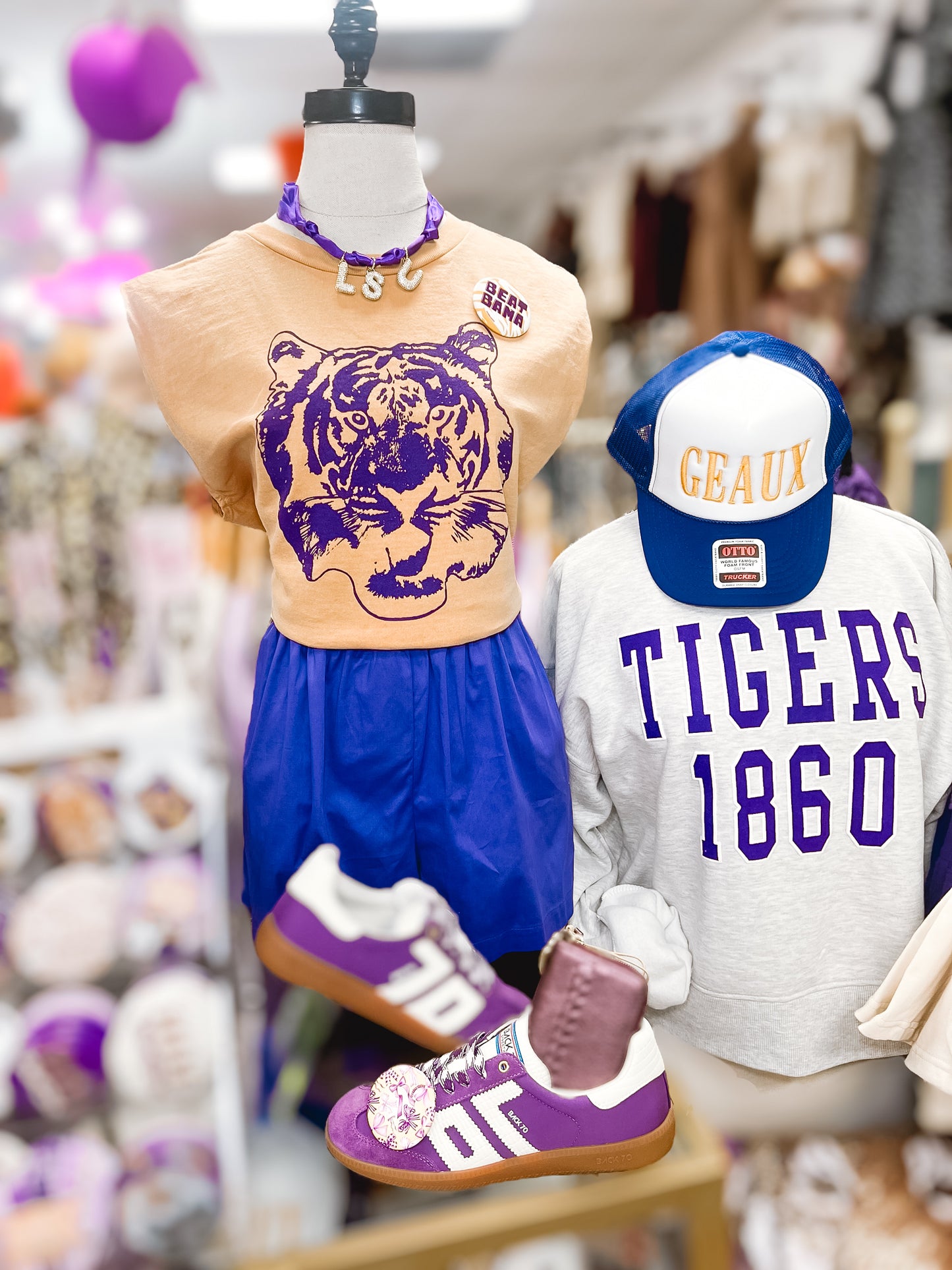 Purple Gameday Cotton Shorts