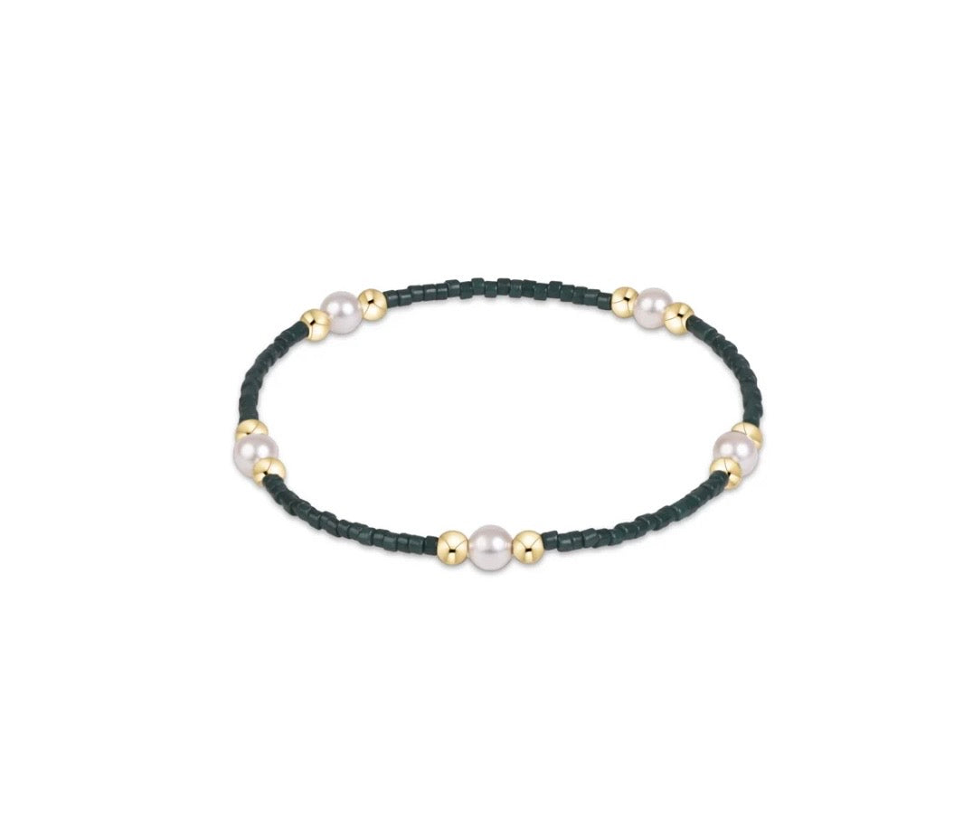Gameday Hope Purpose Pearl Bracelet - Dark Green