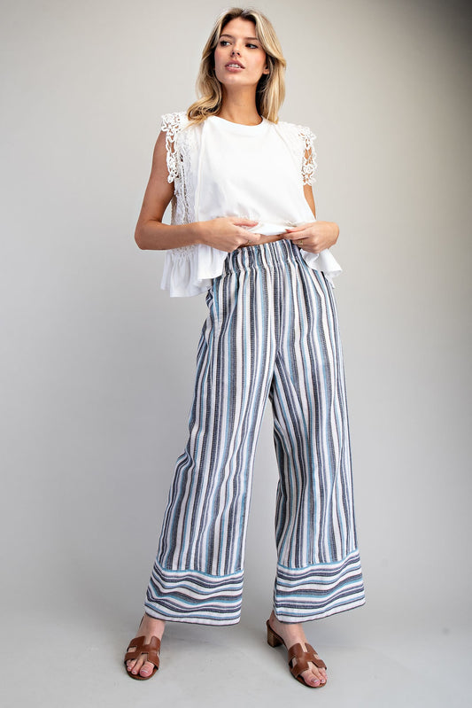 Effortless Class Striped Pants Arctic Wave