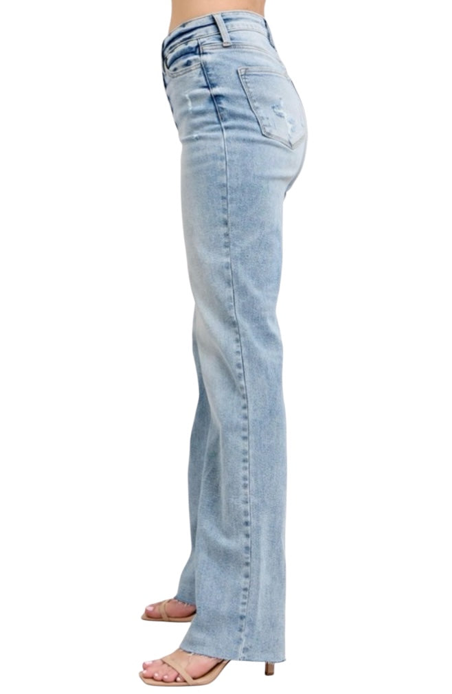 Just Judy Light Wash Dad Jean