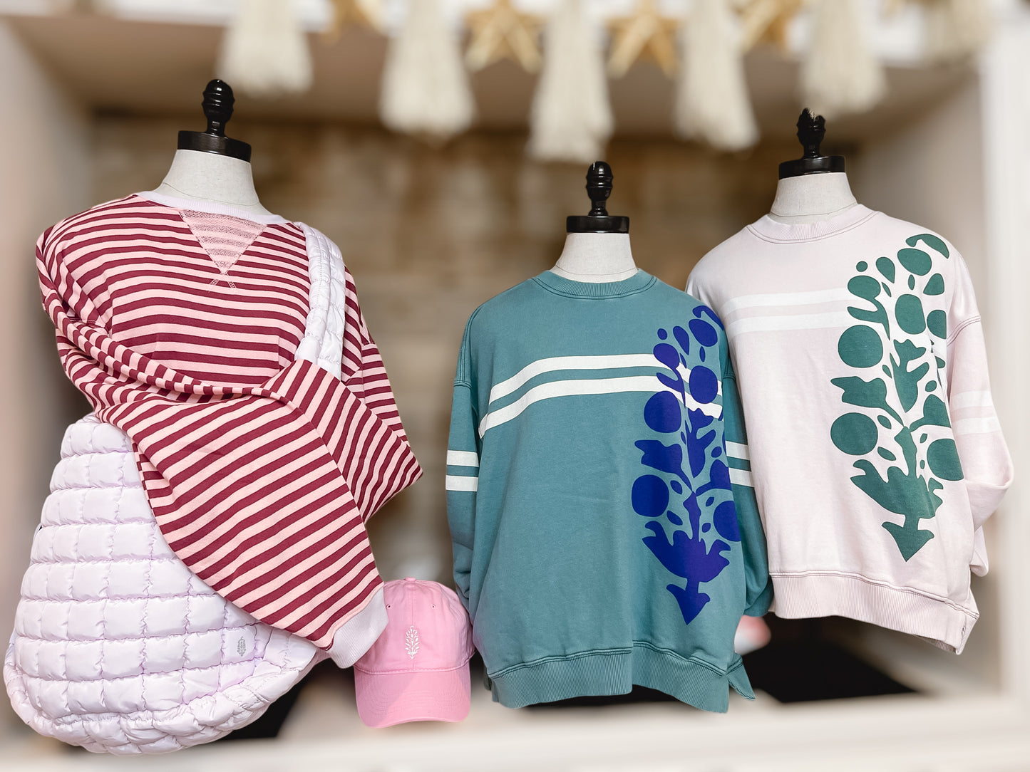 Classic Striped Crew Raspberry Combo