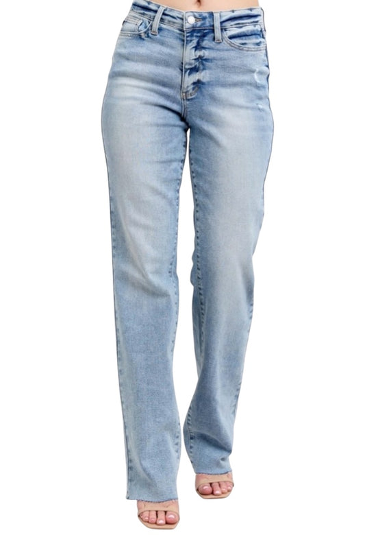 Just Judy Light Wash Dad Jean