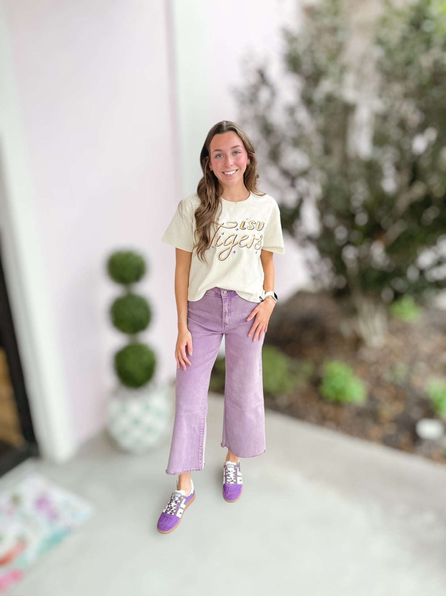 Keep Me Straight Plum Acid Washed Straight Pants