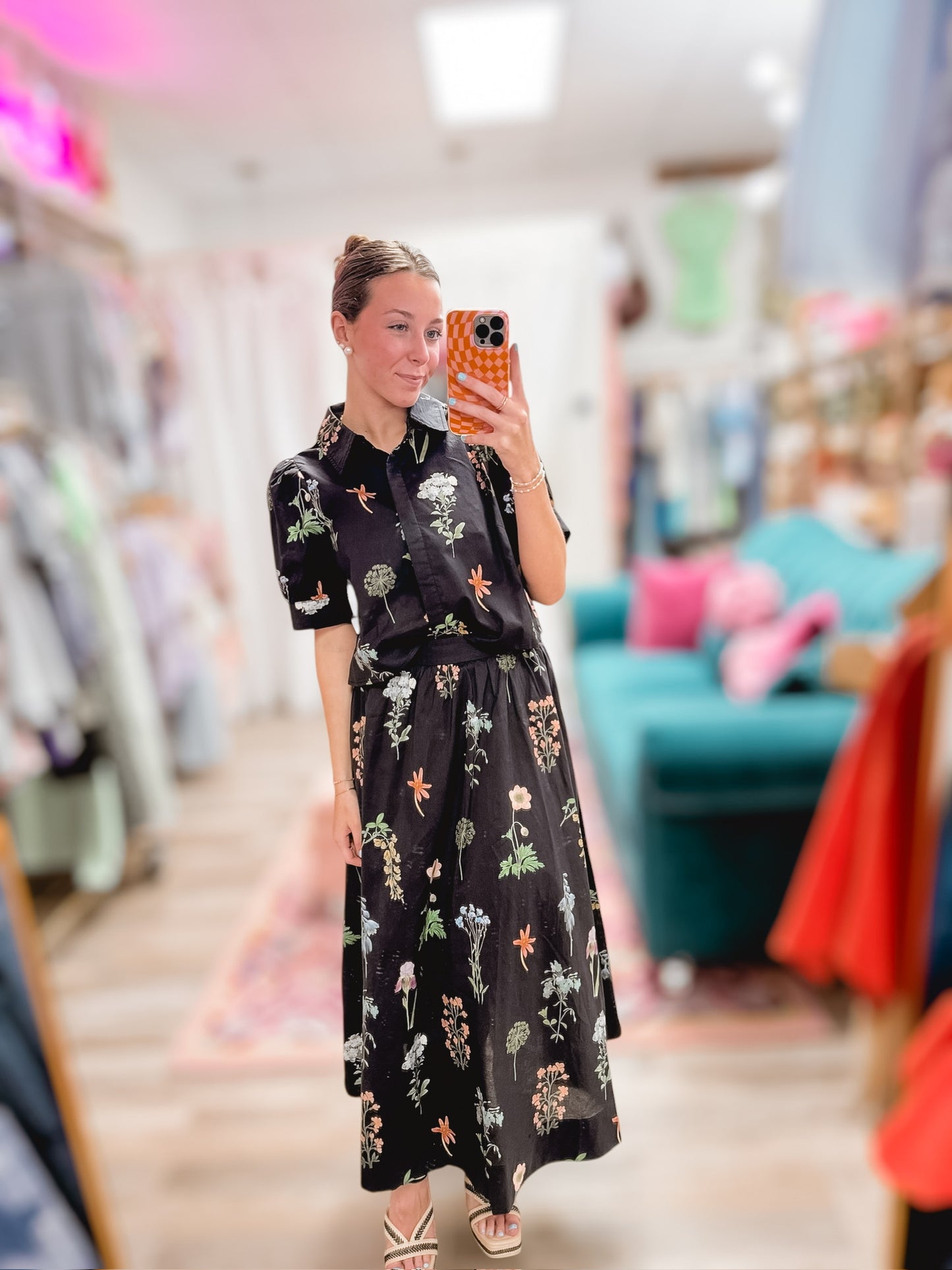 Into The Night Floral Skirt Set