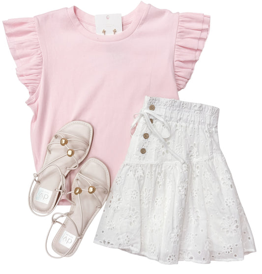White Cotton Blossom Skirt