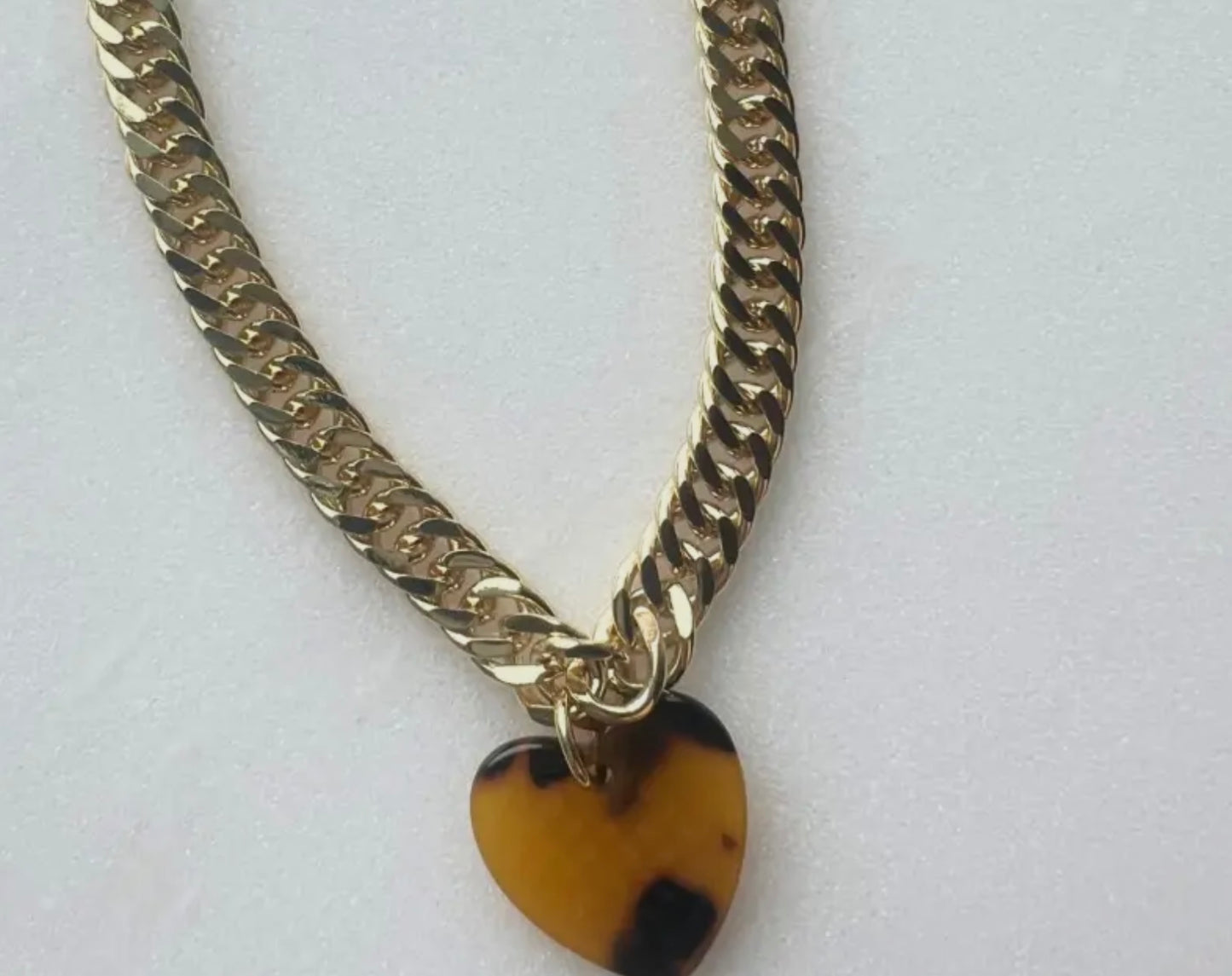 Tortoise Shell Heart Necklace
