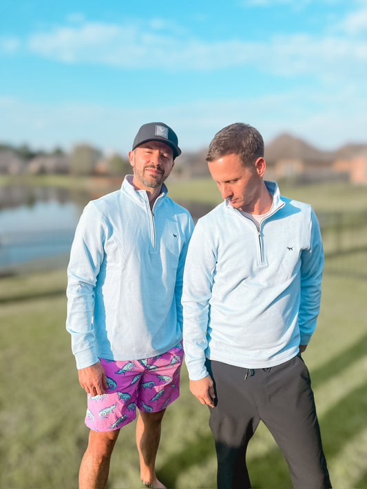 Men’s Quarter Zip Light Blue