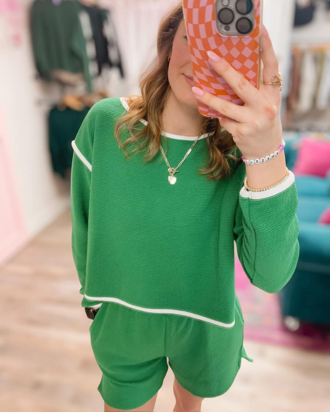 Kelly Green Cloud 9 Knit Shorts