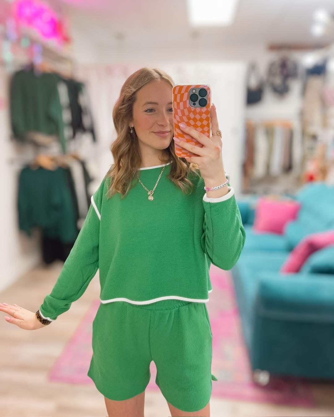 Kelly Green Cloud 9 Knit Shorts