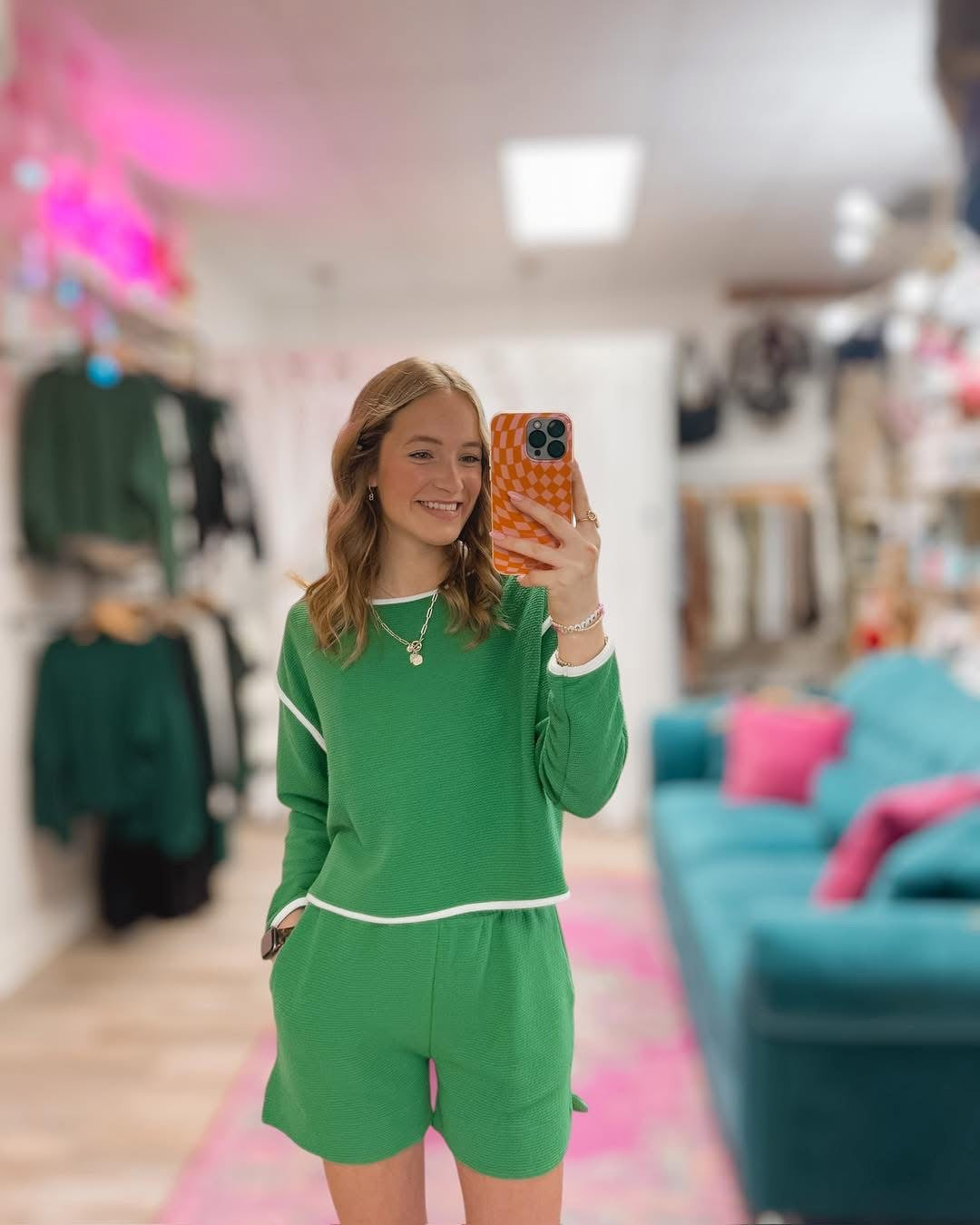 Kelly Green Cloud 9 Knit Shorts