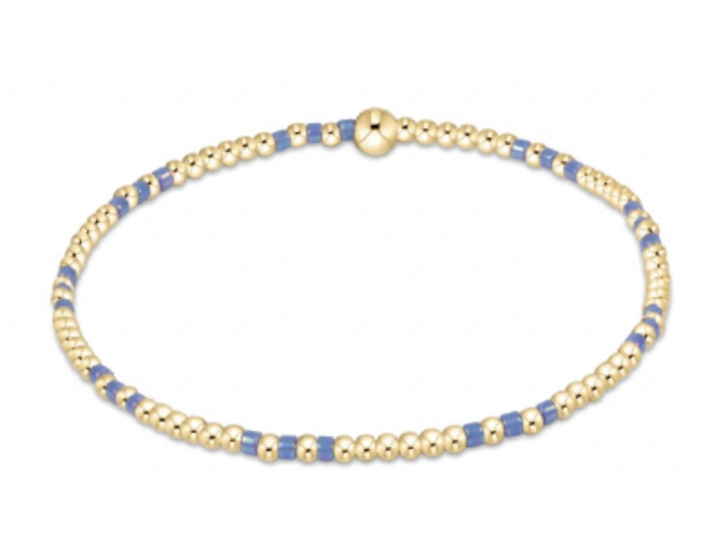 Hope Joy Pattern 2mm Bead Bracelet - Bright Blue