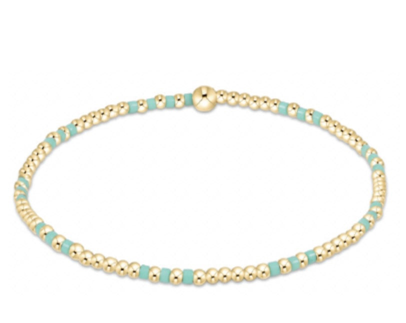 Hope Joy Pattern 2mm Bead Bracelet - Mint