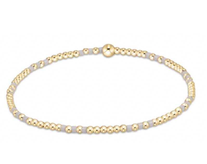 Hope Joy Pattern 2mm Bead Bracelet - White