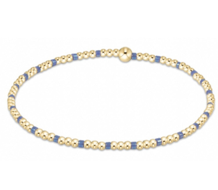 egirl Hope Sincerity Pattern 2mm Bead Bracelet - Bright Blue