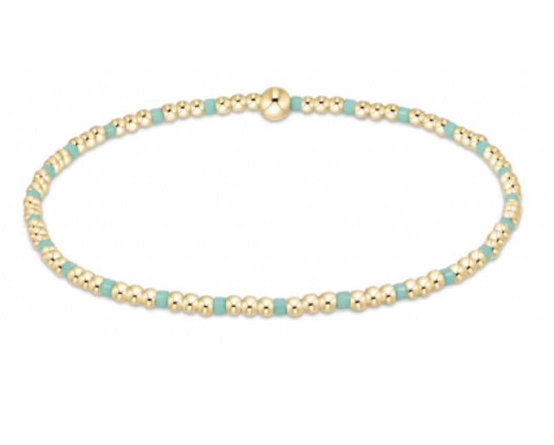 Hope Sincerity Pattern 2mm Bead Bracelet - Mint