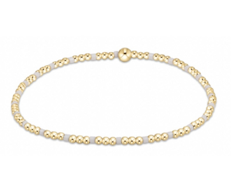 egirl Hope Sincerity Pattern 2mm Bead Bracelet - White