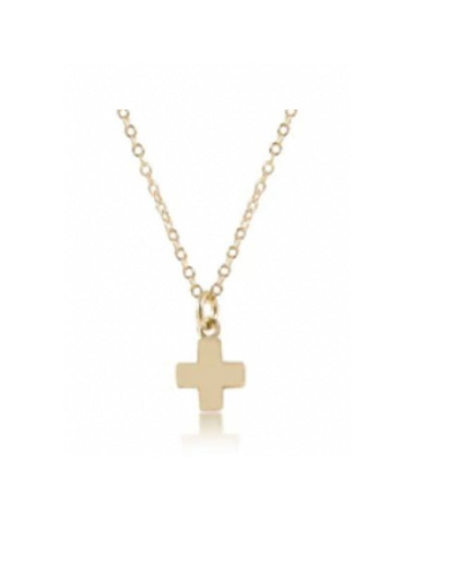 Egirl 14” Necklace Gold- Signature Cross Small Gold Charm