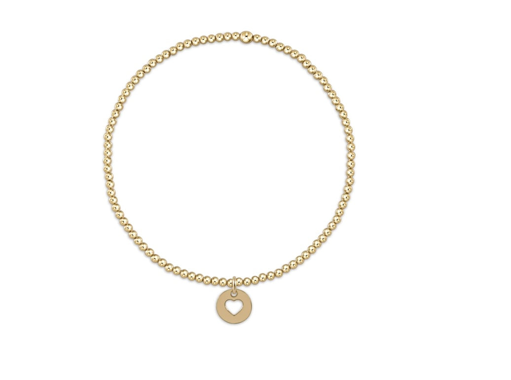 Egirl Classic Gold 2mm Bead Bracelet - Love Small Gold Disc