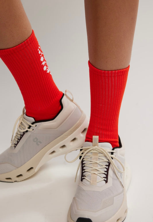 Last Lap Tube Sock Flame/White