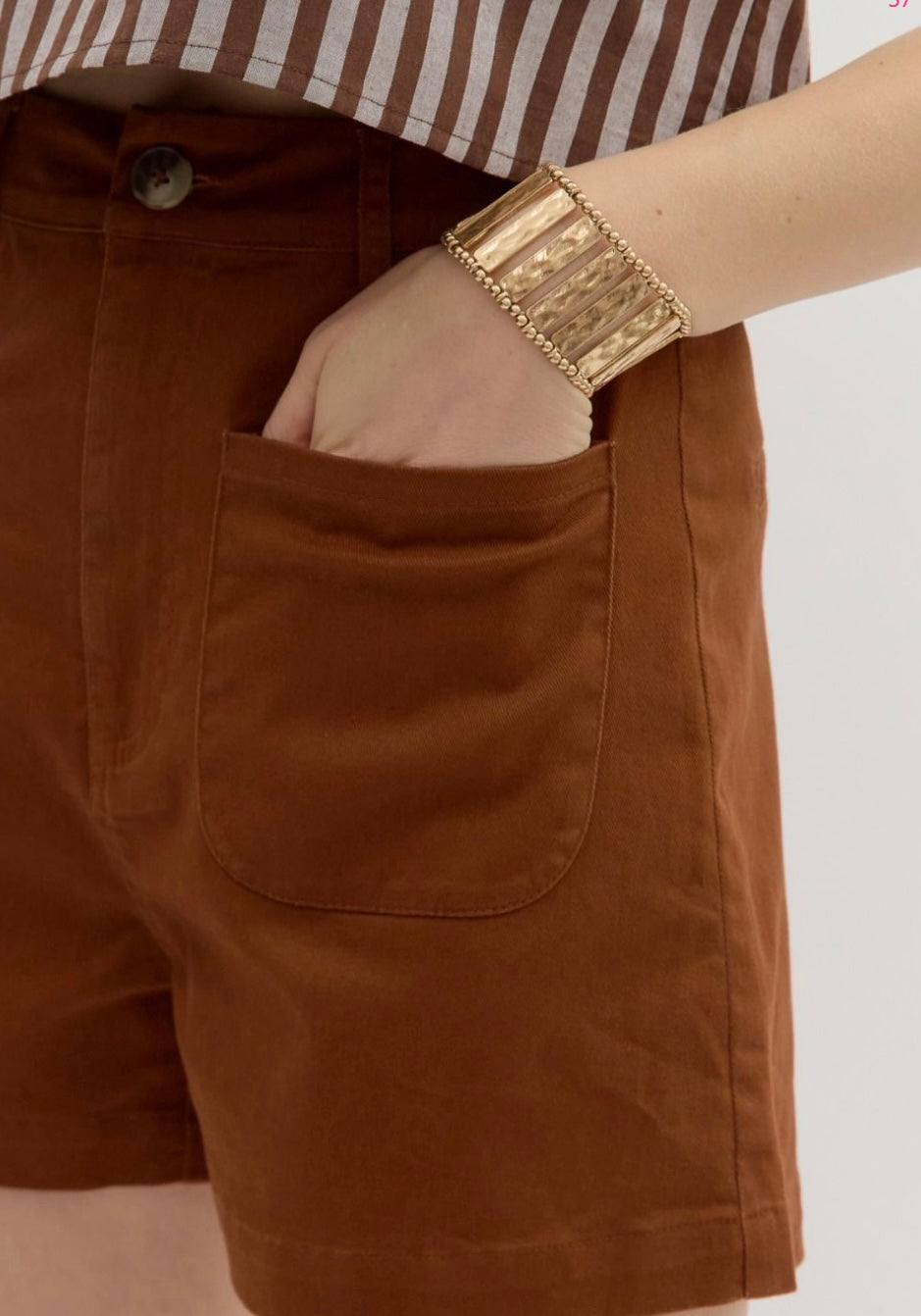 Chestnut High Waisted Shorts