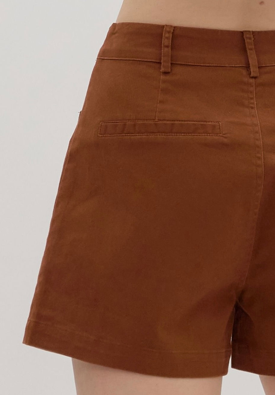 Chestnut High Waisted Shorts