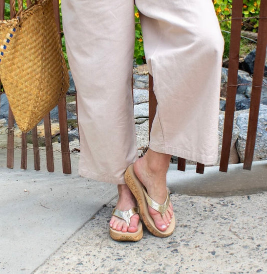 Neville Metallic Leather Sandal