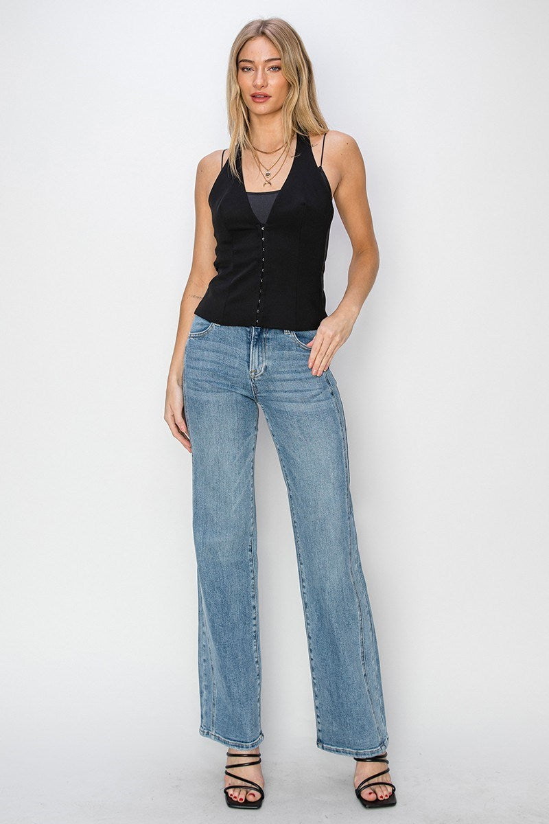 Myra Mid Rise Straight Leg Jeans