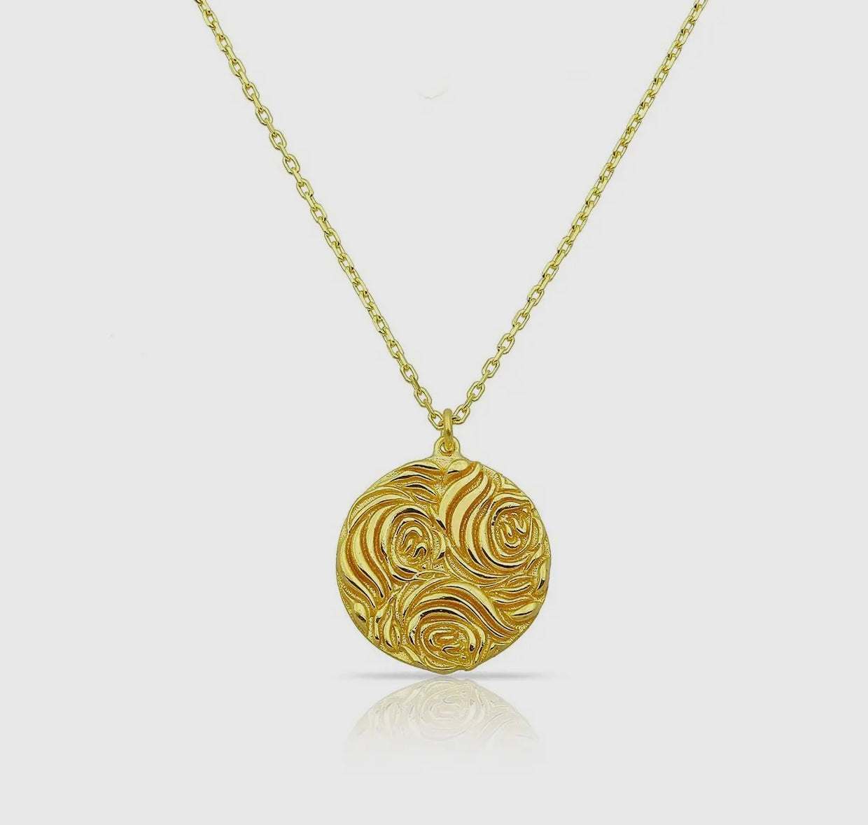 Loverly Flower Coin Pendant Necklace