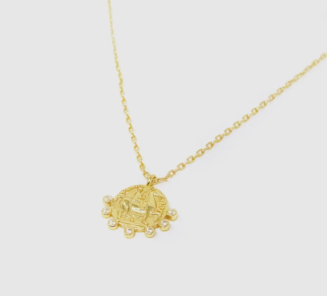 Gold Victory Coin Necklace
