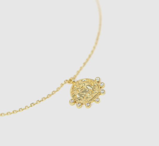 Gold Victory Coin Necklace