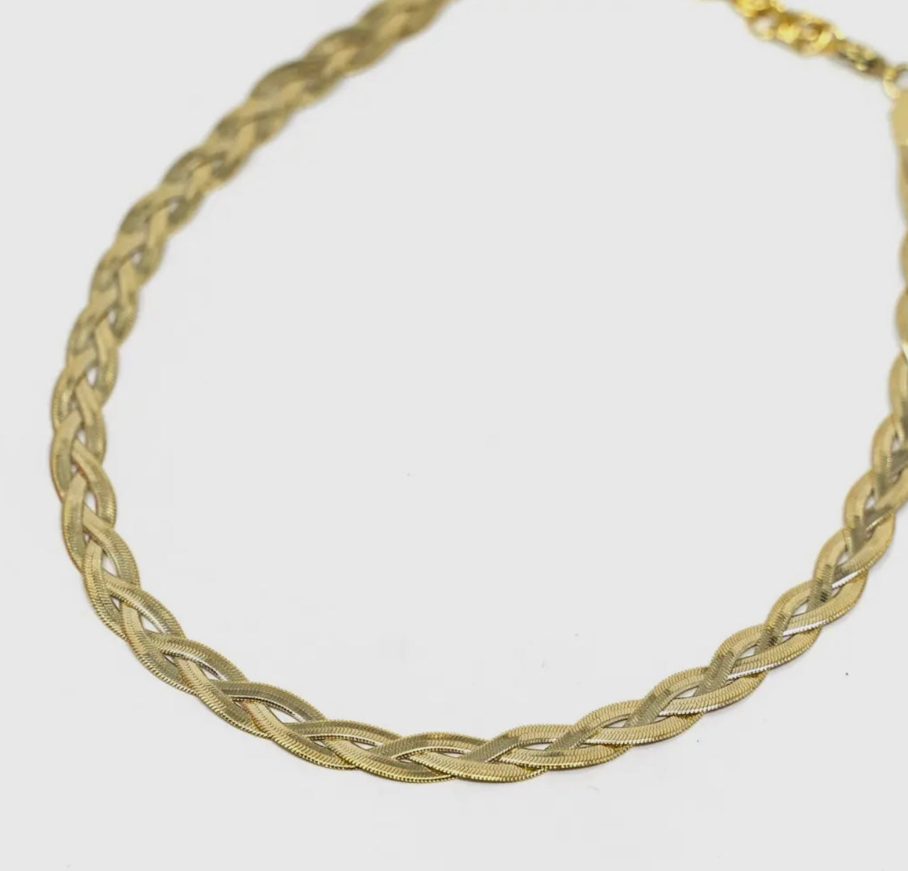 Braided Gold Herringbone Necklace
