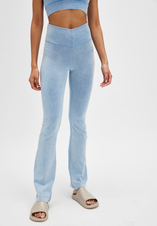 Go To Smooth Flare Washed Denim Blue