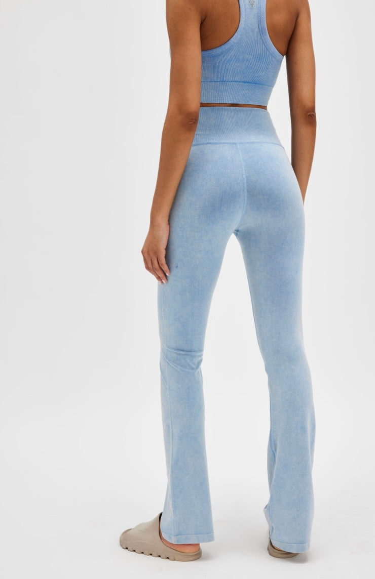 Go To Smooth Flare Washed Denim Blue