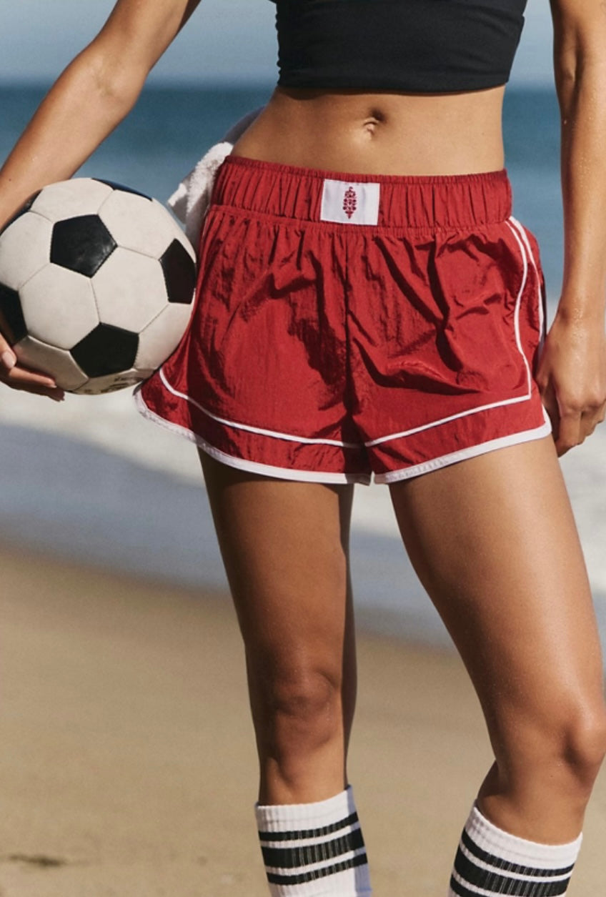 Varsity Blues Short Cranberry White