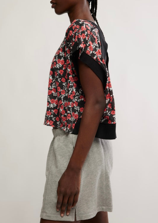 My Time Tee Cranberry Ditsy Black