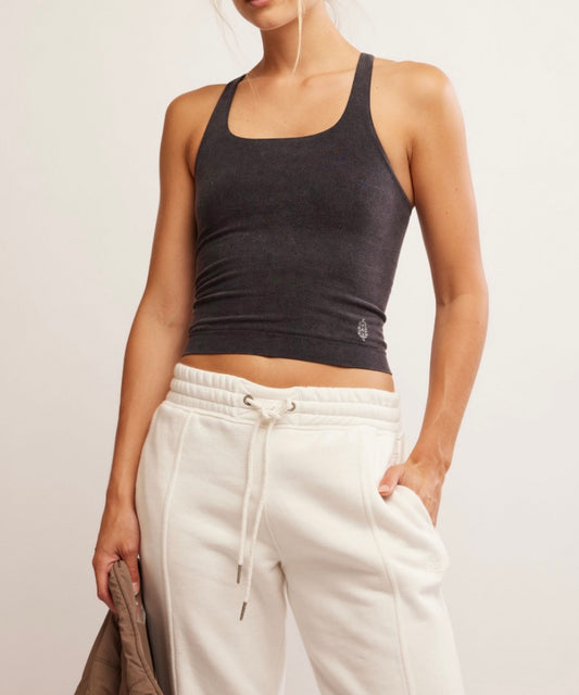 Go To Smooth Square Neck Washed Black