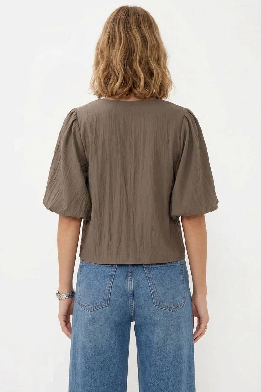 Priscilla Puff Sleeve Blouse Sable