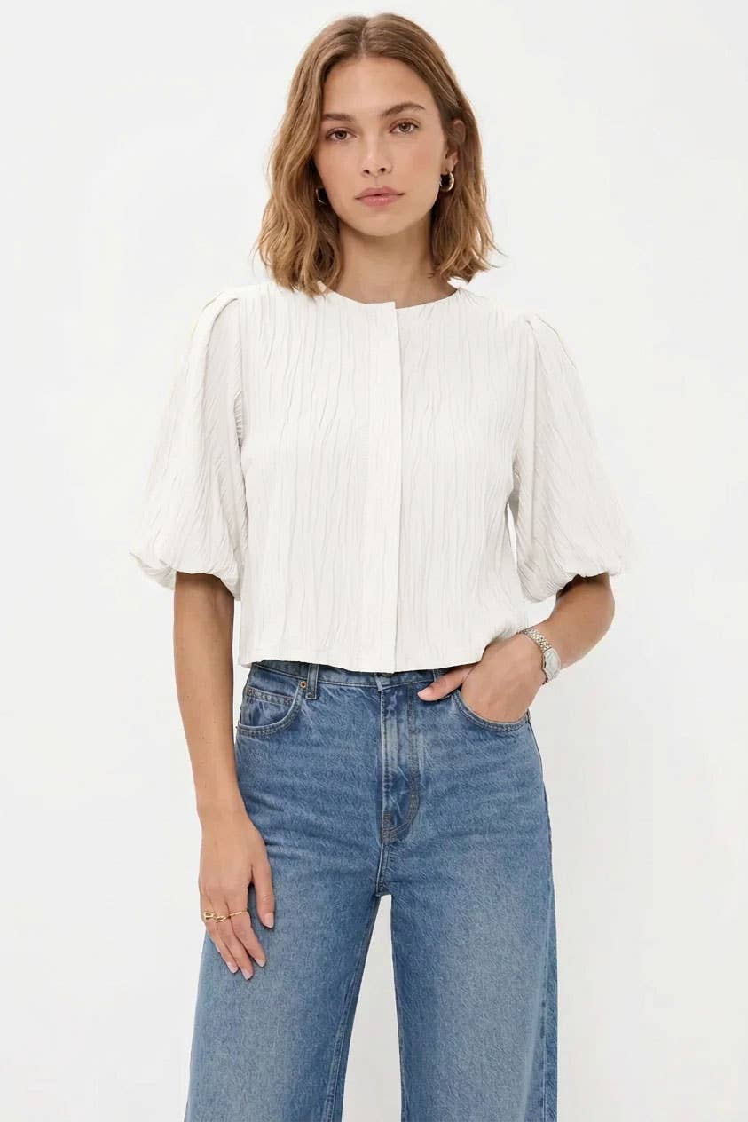 Priscilla Puff Sleeve Blouse Off White