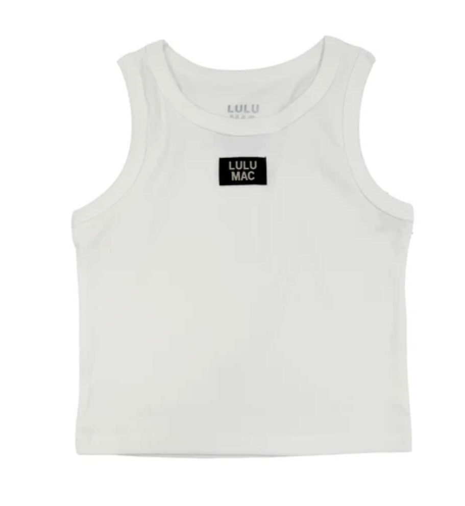 White LULU MAC SOLID TANK TOPS