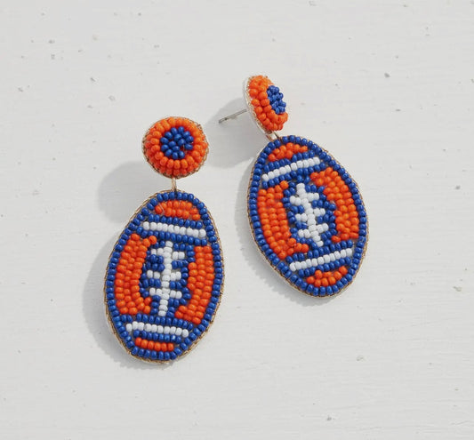 Gameday Football Beaded Earrings